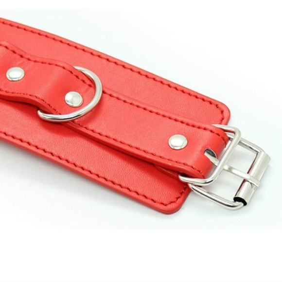 Bondage Wrist Cuffs in Red - Picture 5 of 5